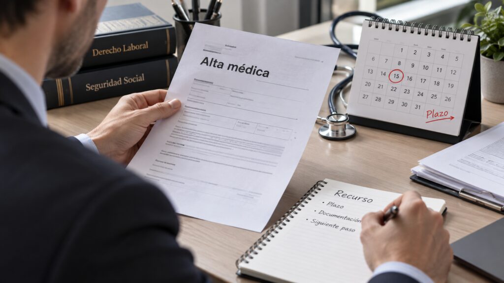 Me ha dado el alta médica el INSS: ¿cómo puedo recurrirla y qué plazos tengo?