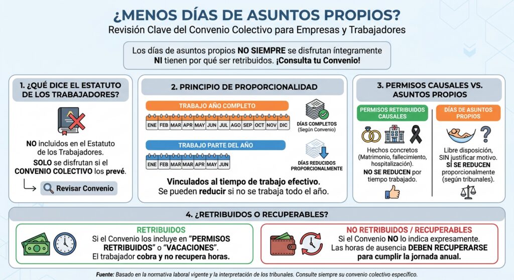 ¿Menos días de asuntos propios?  (Infografía)